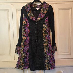 Kamana Colorful Sweater Coat XL Wool with Pockets